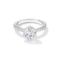 Round Cubic Zirconia Solitaire Eternity Band Ring in Sterling Silver Rings Bevilles 