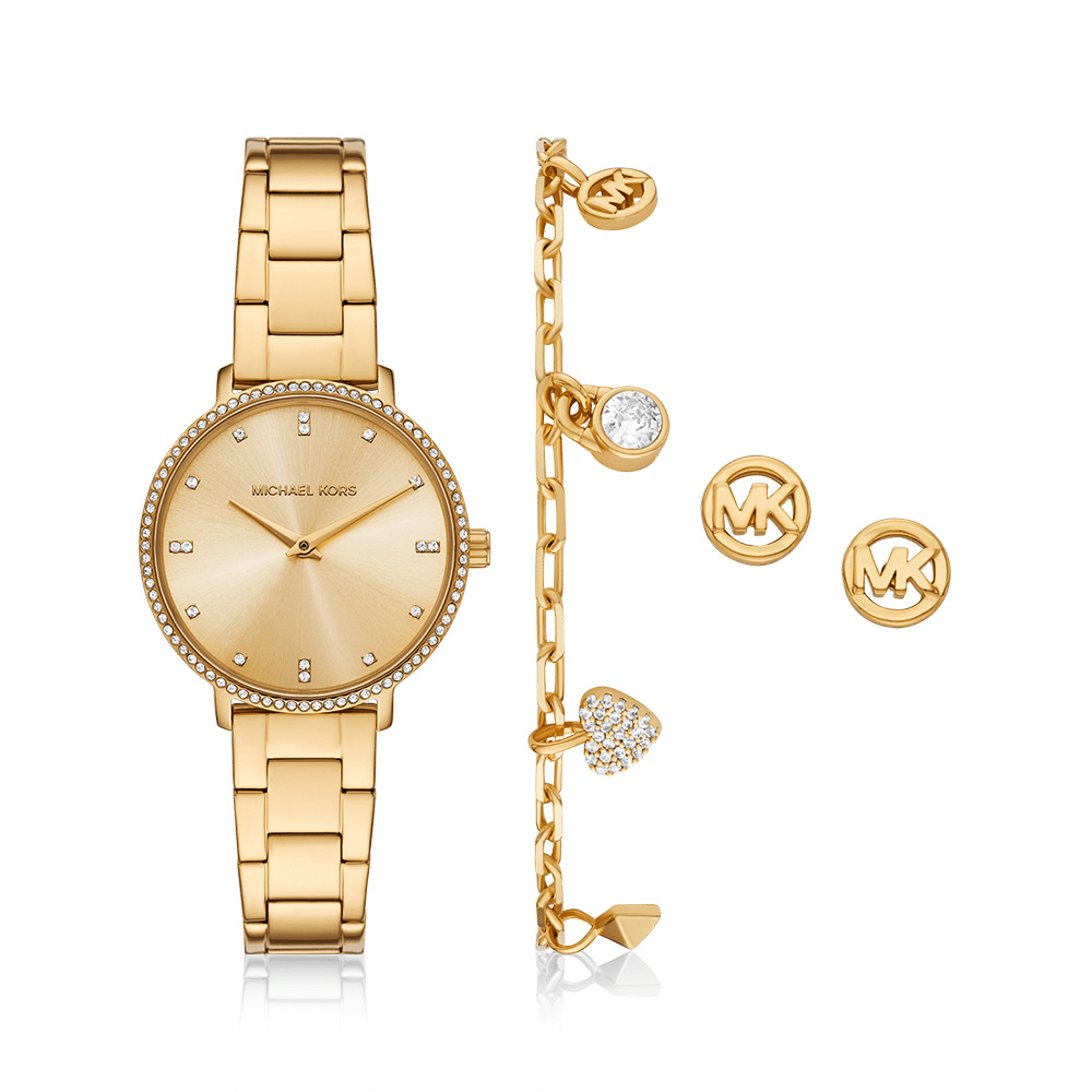 Michael Kors Pyper Gold Tone Watch Set MK7643SET Watches Michael Kors 