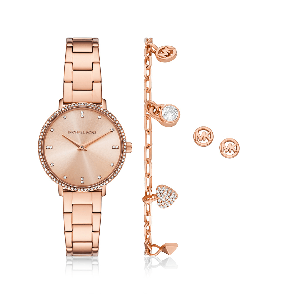 Michael Kors Pyper Rose Gold Tone Watch Set MK7645SET Watches Michael Kors 