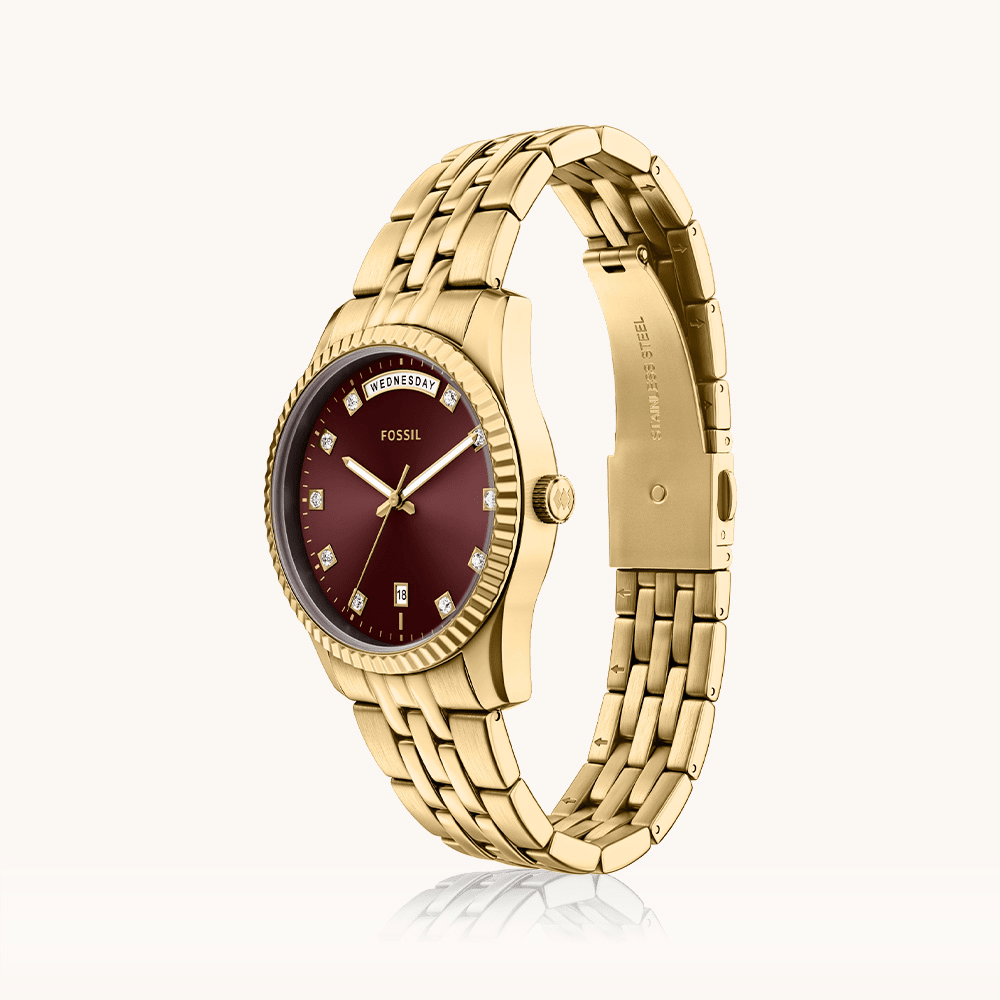 Fossil Scarlette Gold Tone Watch ES5514 Watches Fossil 