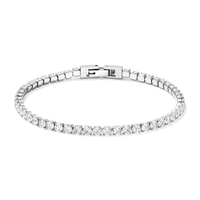 22cm Cubic Zirconia Tennis Bracelet in Stainless Steel Bracelets Bevilles 