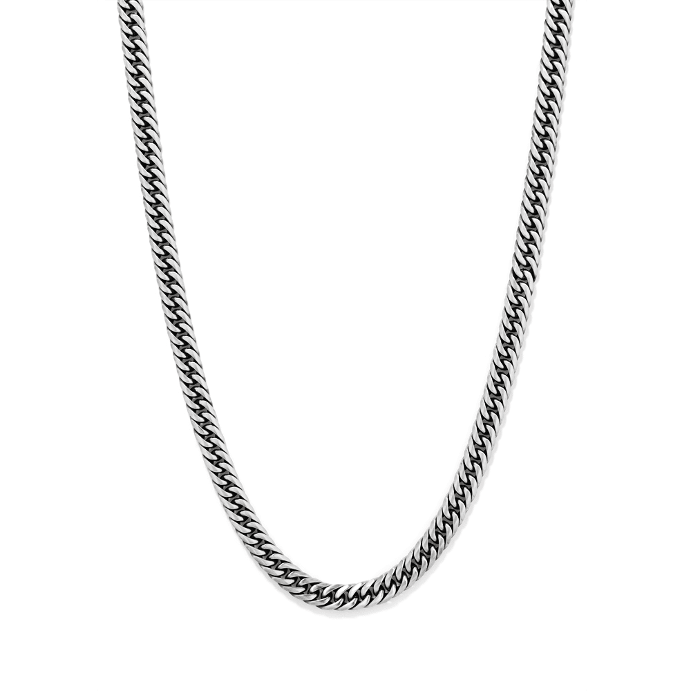 55cm Curb 9mm Chain in Stainless Steel Necklaces Bevilles 