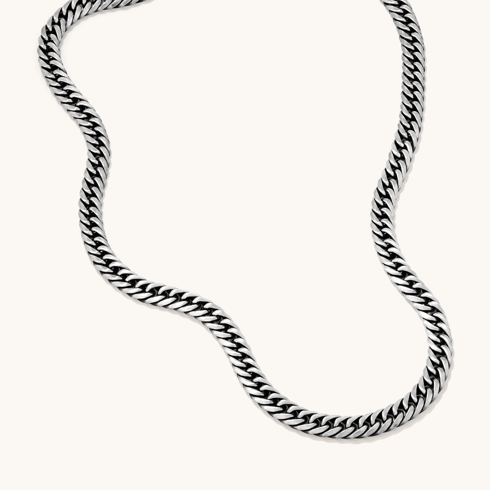 55cm Curb 9mm Chain in Stainless Steel Necklaces Bevilles 