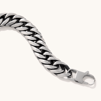 23cm Curb 14mm Bracelet in Stainless Steel Bracelets Bevilles 