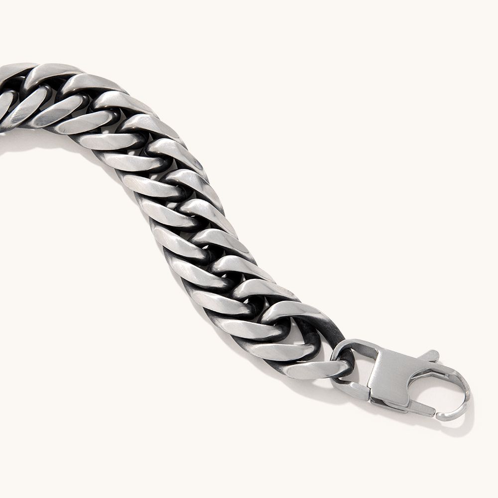 23cm Curb 14mm Bracelet in Stainless Steel Bracelets Bevilles 
