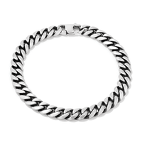 21cm Tight Curb 8mm Bracelet in Stainless Steel Bracelets Bevilles 