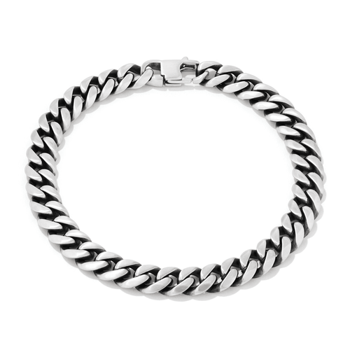 21cm Tight Curb 8mm Bracelet in Stainless Steel Bracelets Bevilles 