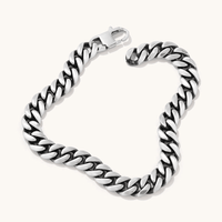 21cm Tight Curb 8mm Bracelet in Stainless Steel Bracelets Bevilles 