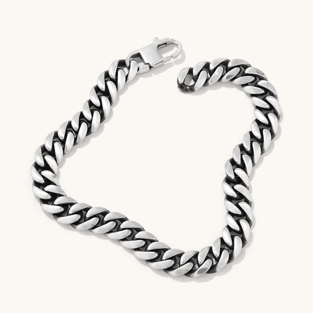 21cm Tight Curb 8mm Bracelet in Stainless Steel Bracelets Bevilles 