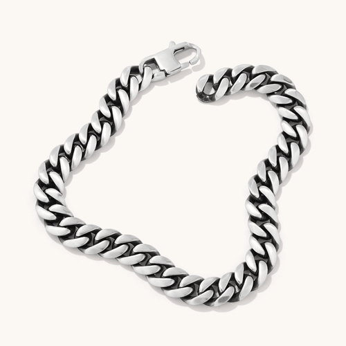 21cm Tight Curb 8mm Bracelet in Stainless Steel Bracelets Bevilles 