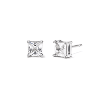 5mm Square Cubic Zirconia Studs in Stainless Steel Earrings Bevilles 