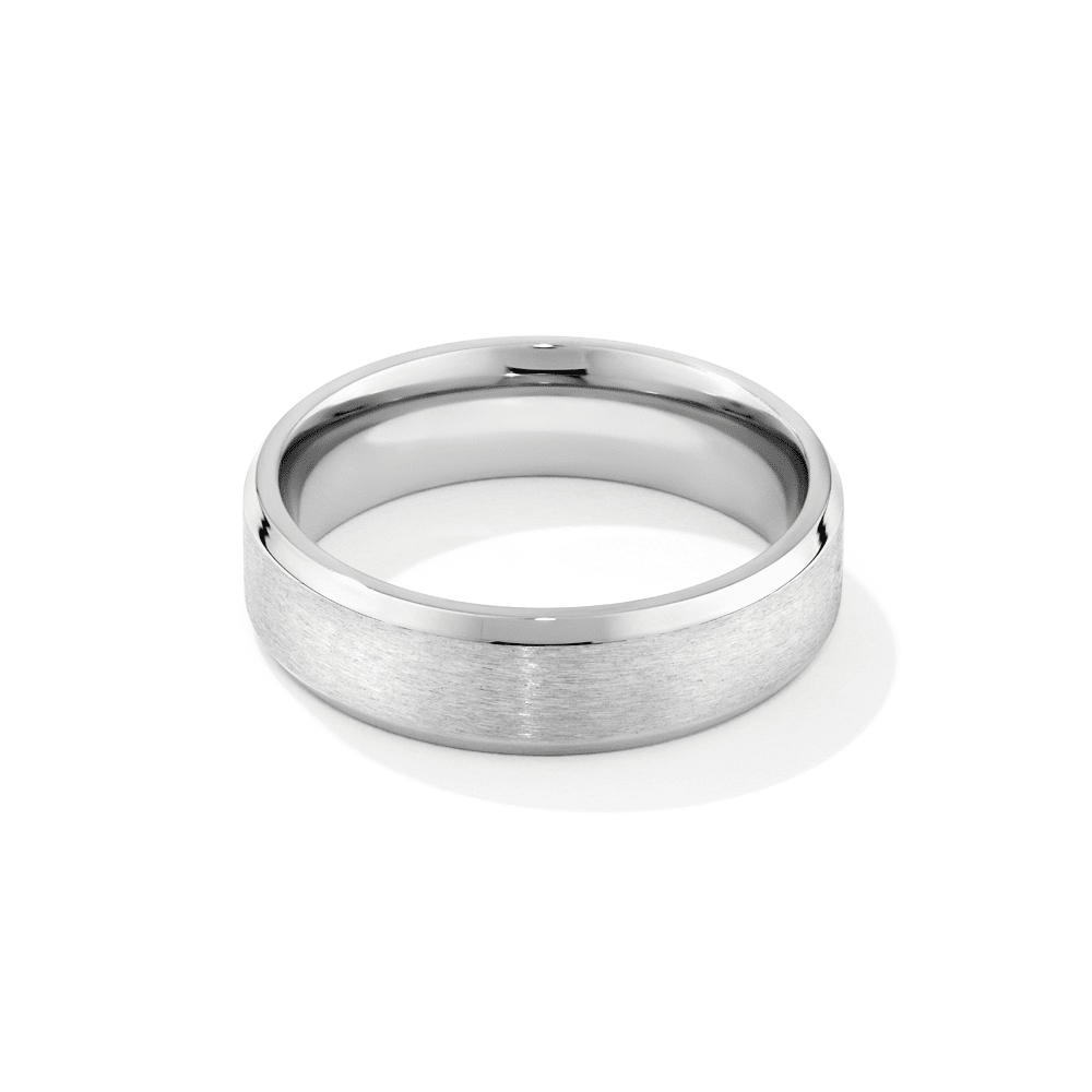 8mm Bevelled Edge Ring in Stainless Steel Rings Bevilles 