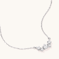 Cubic Zirconia Asymmetric Cluster Necklace in Sterling Silver Pendants Bevilles 