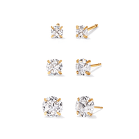 Cubic Zirconia Stud Set in Waterproof PVD Stainless Steel Earrings Bevilles 