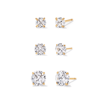 Cubic Zirconia Stud Set in PVD Stainless Steel Earrings Bevilles 