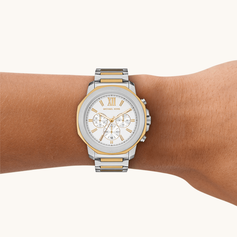 Michael Kors Prescott Chronograph Two-Tone Watch MK9260 Watches Michael Kors 