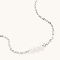 25cm Shell Pearl Accent Anklet in Sterling Silver Bevilles 