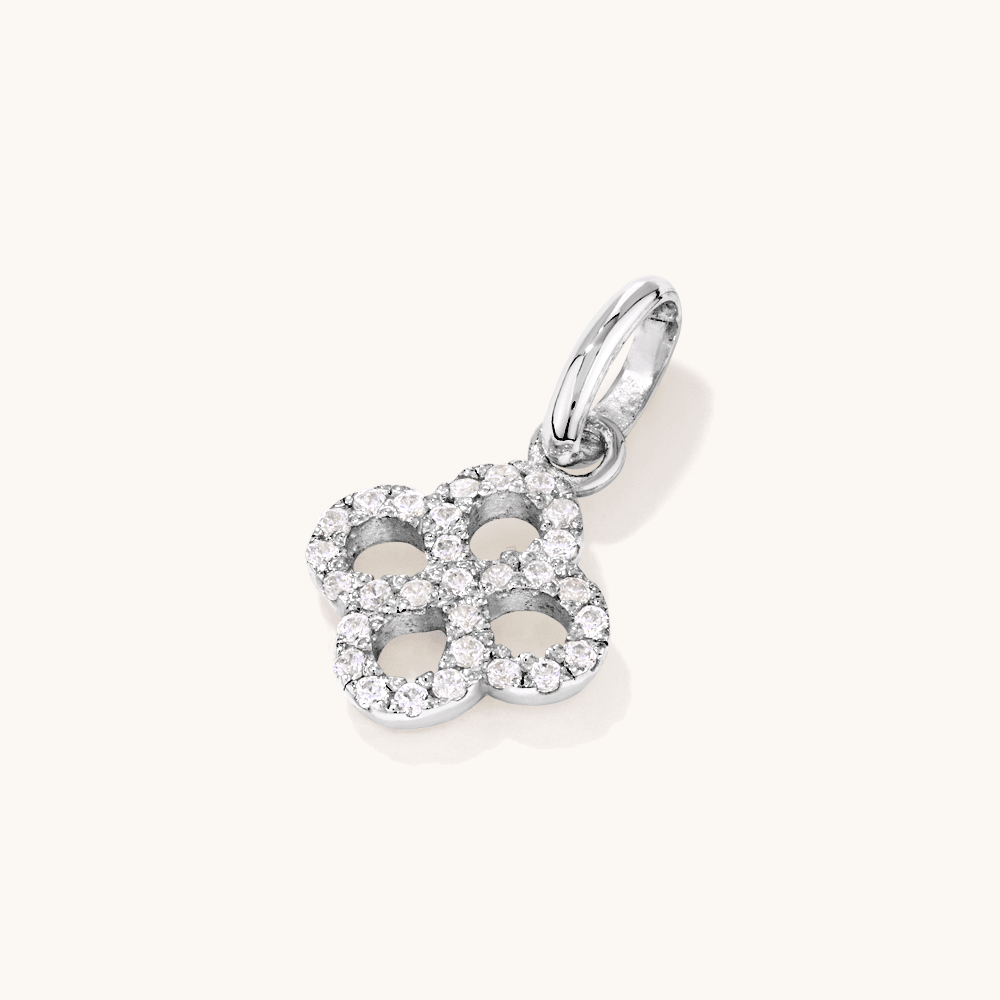 Cubic Zirconia Open Clover Pendant in Sterling Silver Pendants Bevilles 