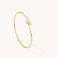 60mm Cubic Zirconia Bezel Heart Bangle in 9kt Bonded Gold Silver Filled Bangles Bevilles 