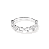Cubic Zirconia Heart and Infinity Ring in Sterling Silver Rings Bevilles 
