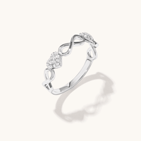 Cubic Zirconia Heart and Infinity Ring in Sterling Silver Rings Bevilles 