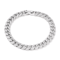 21cm Cubic Zirconia Pave Curb Bracelet in Sterling Silver Bracelets Bevilles 