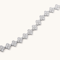 18cm Sterling Silver Cubic Zirconia Clover Tennis Bracelet Bracelets Bevilles 