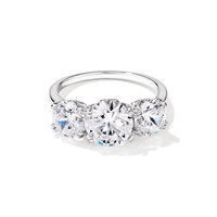 Cubic Zirconia Round Graduated Three Stone Ring in Sterling Silver Rings Bevilles 