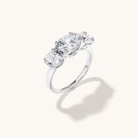 Cubic Zirconia Round Graduated Three Stone Ring in Sterling Silver Rings Bevilles 