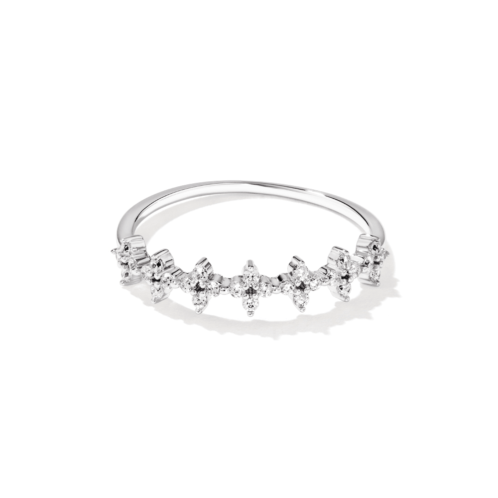 Cubic Zirconia Cross Cluster Ring in Sterling Silver Rings Bevilles 