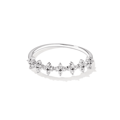 Cubic Zirconia Cross Cluster Ring in Sterling Silver Rings Bevilles 