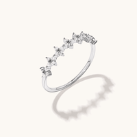 Cubic Zirconia Cross Cluster Ring in Sterling Silver Rings Bevilles 