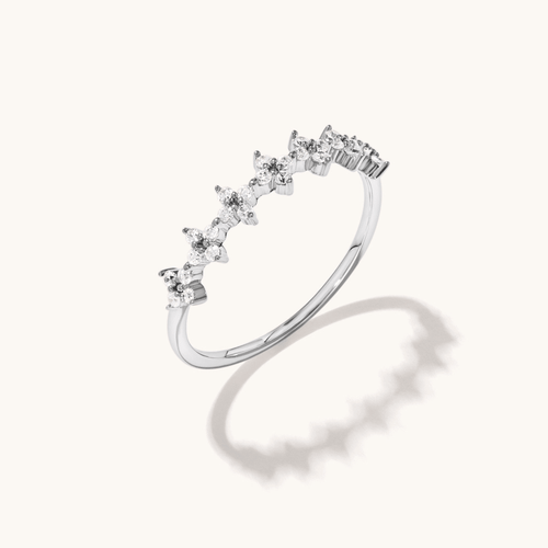 Cubic Zirconia Cross Cluster Ring in Sterling Silver Rings Bevilles 