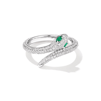 Cubic Zirconia Snake Coil Ring in Sterling Silver Rings Bevilles 