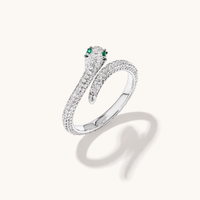Cubic Zirconia Snake Coil Ring in Sterling Silver Rings Bevilles 