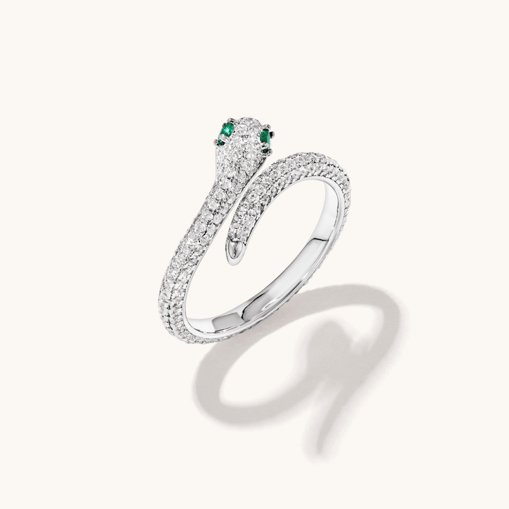 Cubic Zirconia Snake Coil Ring in Sterling Silver Rings Bevilles 