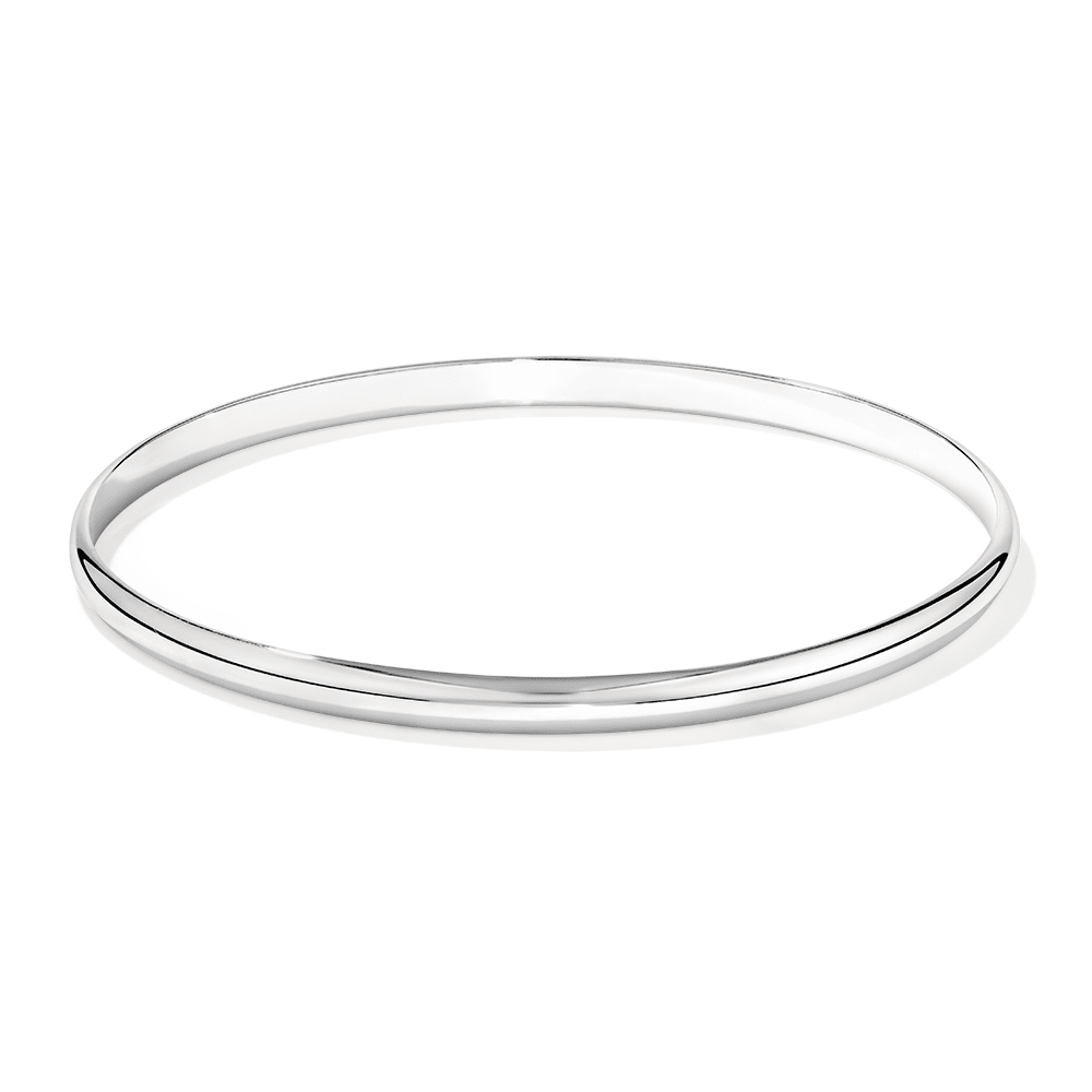 63mm 4mm Half-Round Bangle in Sterling Silver Bangles Bevilles 