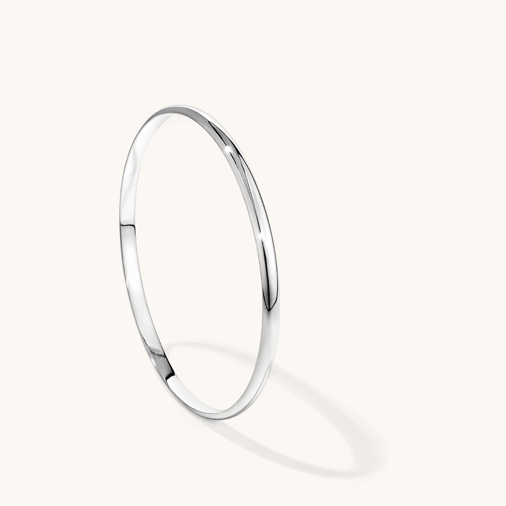 63mm 4mm Half-Round Bangle in Sterling Silver Bangles Bevilles 