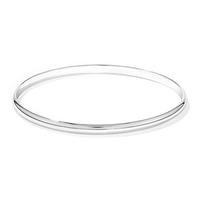 66mm 4mm Half-Round Bangle in Sterling Silver Bangles Bevilles 