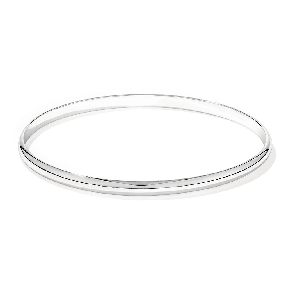 66mm 4mm Half-Round Bangle in Sterling Silver Bangles Bevilles 