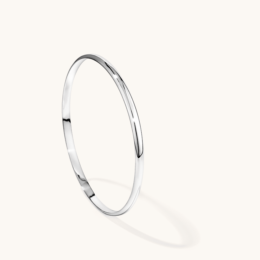 66mm 4mm Half-Round Bangle in Sterling Silver Bangles Bevilles 