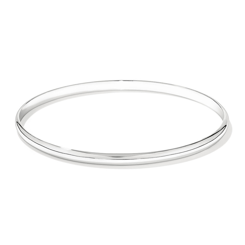 69mm 4mm Half-Round Bangle in Sterling Silver Bangles Bevilles 