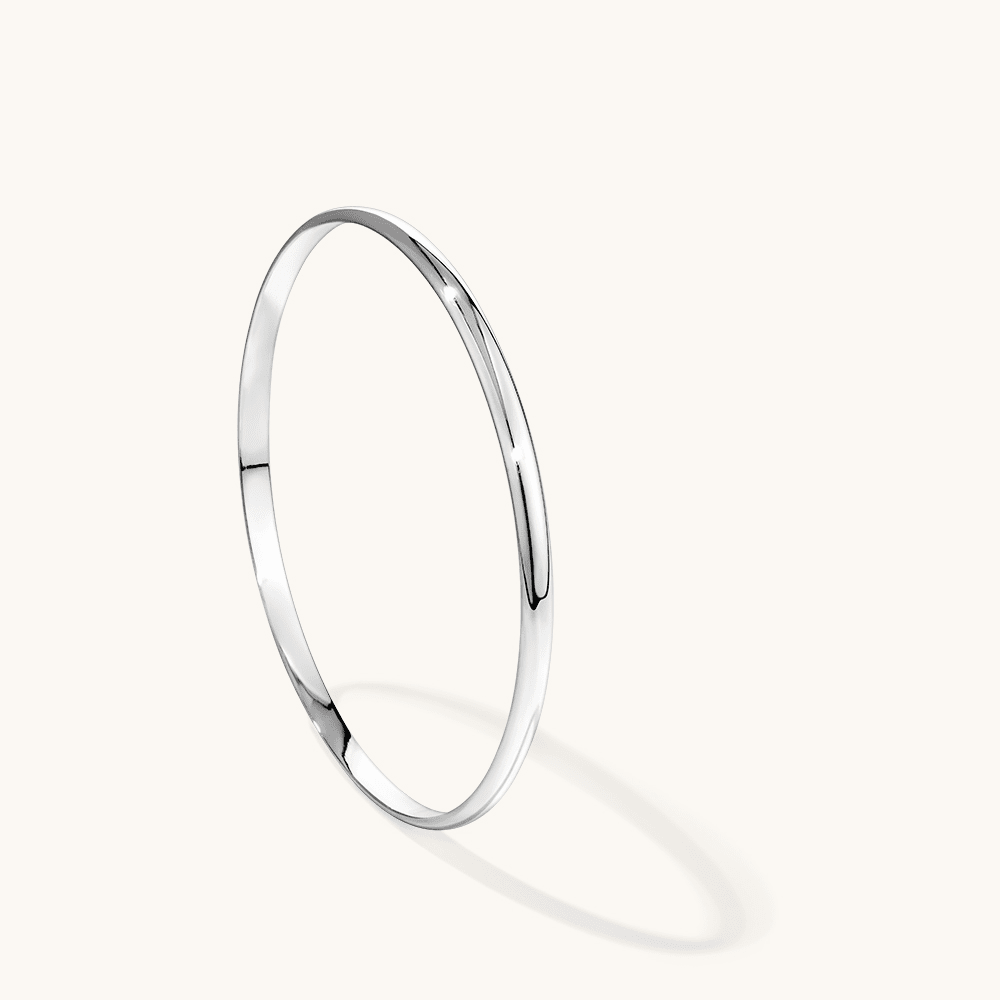69mm 4mm Half-Round Bangle in Sterling Silver Bangles Bevilles 