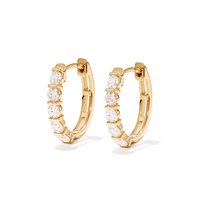 Hoop Earrings with 0.85tw of Laboratory-Grown Diamonds in 9kt Yellow Gold Earrings Bevilles 