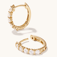 Hoop Earrings with 0.85tw of Laboratory-Grown Diamonds in 9kt Yellow Gold Earrings Bevilles 