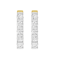 Hoop Earrings with 0.85tw of Laboratory-Grown Diamonds in 9kt Yellow Gold Earrings Bevilles 