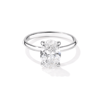 2.00ct Oval Solitaire Laboratory-Grown Diamond Ring in Sterling Silver and Rhodium Rings Bevilles 