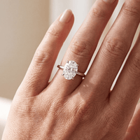 2.00ct Oval Solitaire Laboratory-Grown Diamond Ring in Sterling Silver and Rhodium Rings Bevilles 