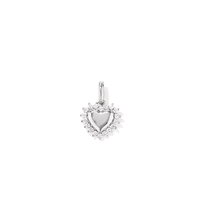 Cubic Zirconia Heart Halo Pendant in Sterling Silver Pendants Bevilles 