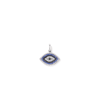 Cubic Zirconia Pave Evil Eye Pendant in Sterling Silver Pendants Bevilles 